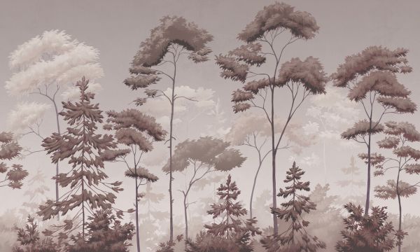 PHOTOWALL / Scandinavian Woodland - Pink Sepia (e329899)