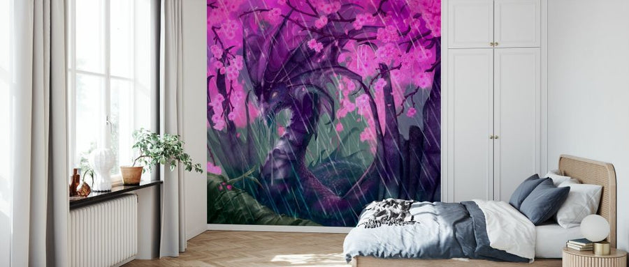 PHOTOWALL / Purple Dragon under Cherry Blossoms (e330164)