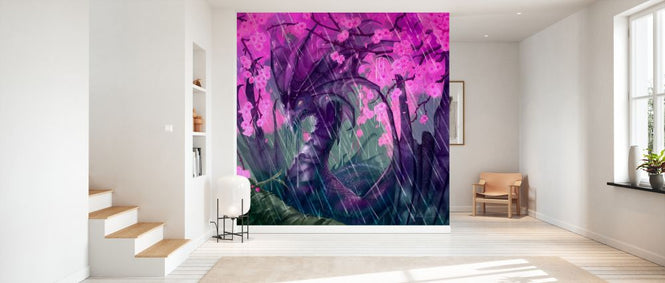 PHOTOWALL / Purple Dragon under Cherry Blossoms (e330164)