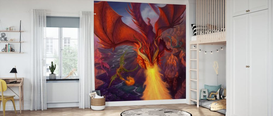 PHOTOWALL / Red Fire Dragon Over the Cliffs (e330168)