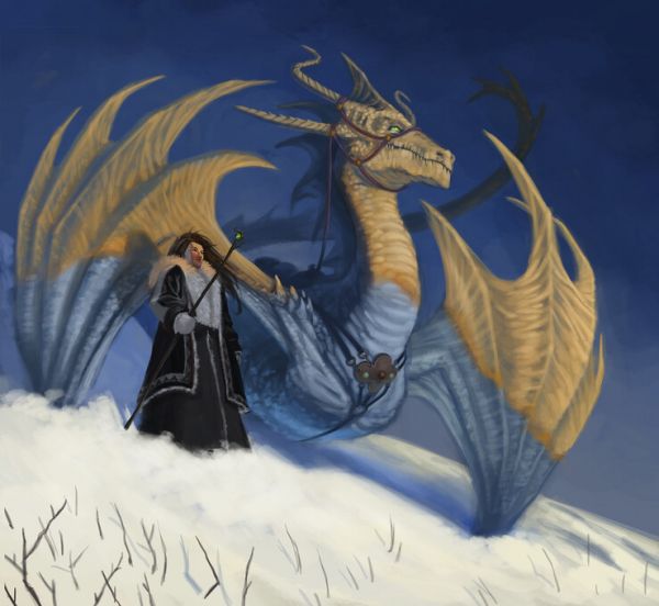 PHOTOWALL / White Dragon and Rider in the Snow (e330176)