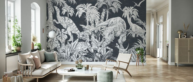 PHOTOWALL / Dinosaur World - Dark Blue (e329976)