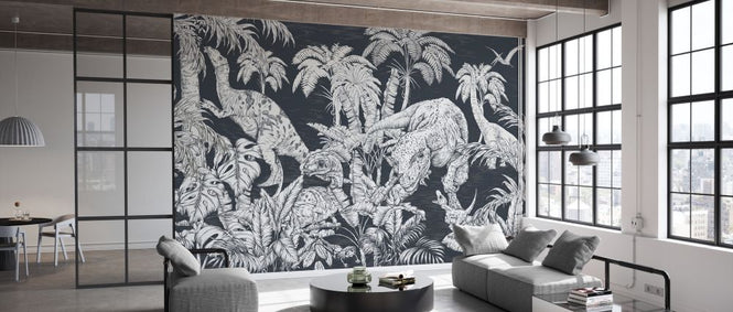 PHOTOWALL / Dinosaur World - Dark Blue (e329976)