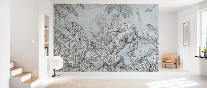 PHOTOWALL / Dinosaur World - Light Blue (e329977)