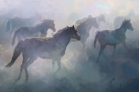PHOTOWALL / Horses in Foggy Vision - Watercolor (e329990)
