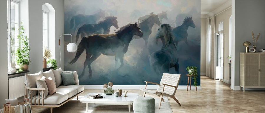PHOTOWALL / Horses in Foggy Vision II - Watercolor (e329991)