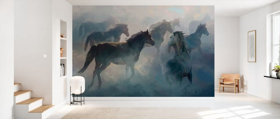 PHOTOWALL / Horses in Foggy Vision II - Watercolor (e329991)