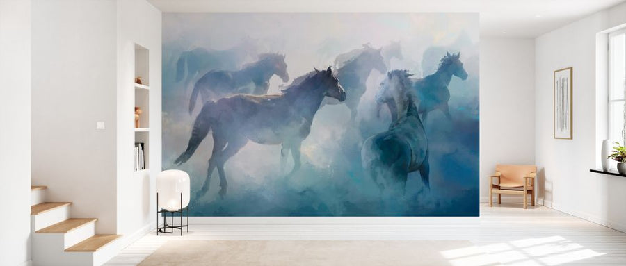 PHOTOWALL / Horses in Foggy Vision III - Watercolor (e329992)