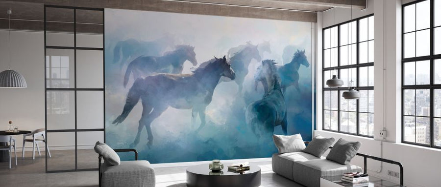 PHOTOWALL / Horses in Foggy Vision III - Watercolor (e329992)