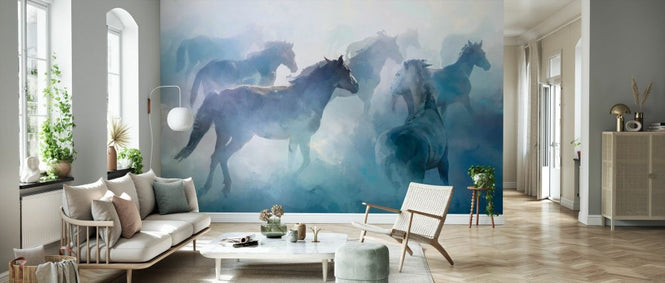 PHOTOWALL / Horses in Foggy Vision III - Watercolor (e329992)