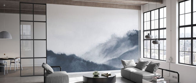 PHOTOWALL / Misty mountains - Gray (e327465)