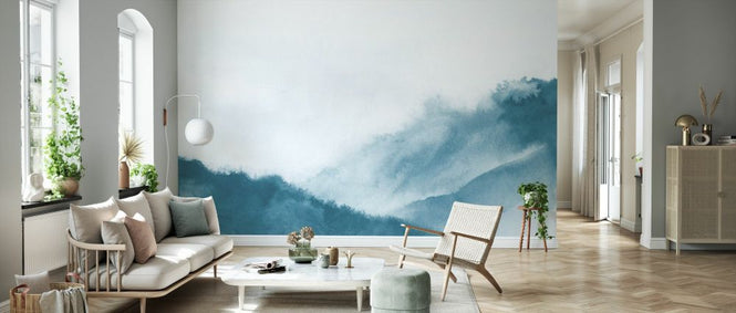 PHOTOWALL / Misty mountains - Teal (e327466)