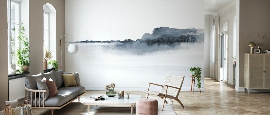 PHOTOWALL / Watercolor Landscape - Bluish Gray (e327467)