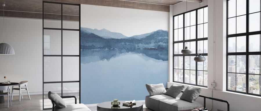 PHOTOWALL / Watercolor Landscape - Shades of Blue (e327469)