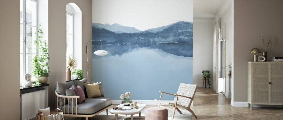 PHOTOWALL / Watercolor Landscape - Shades of Blue (e327469)