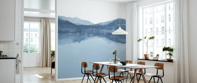 PHOTOWALL / Watercolor Landscape - Shades of Blue (e327469)