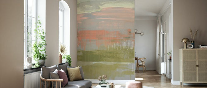 PHOTOWALL / Coral and Olive Striations (e327554)
