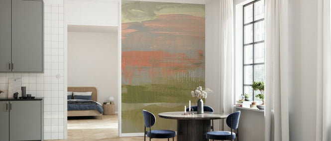 PHOTOWALL / Coral and Olive Striations (e327554)