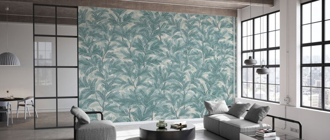 PHOTOWALL / Enclosing Foliage - Blue Beige (e330249)
