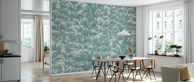 PHOTOWALL / Enclosing Foliage - Blue Beige (e330249)