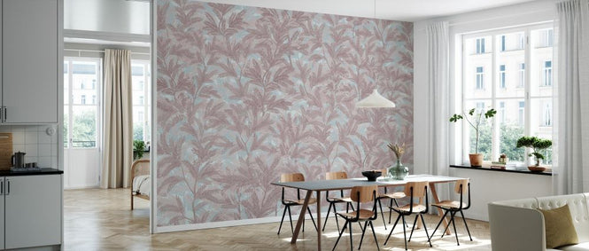 PHOTOWALL / Enclosing Foliage - Pink Blue (e330255)