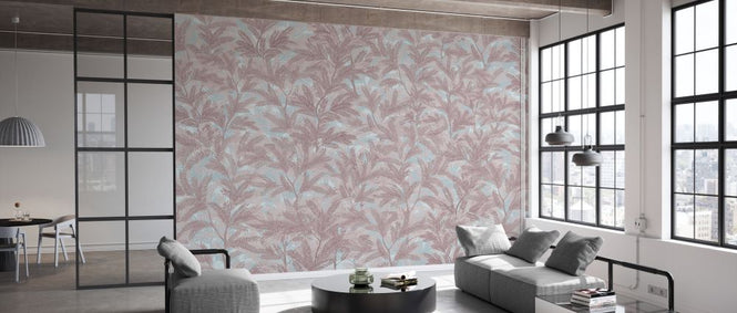 PHOTOWALL / Enclosing Foliage - Pink Blue (e330255)