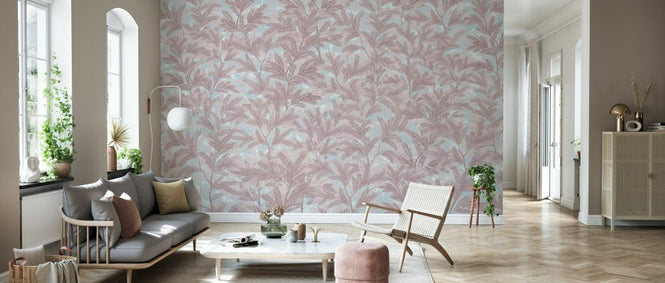PHOTOWALL / Enclosing Foliage - Pink Blue (e330255)
