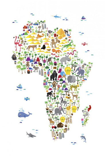 PHOTOWALL / Animal Map - Africa (e330430)