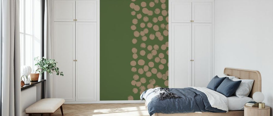 PHOTOWALL / Hunting Green with Dots (e330381)