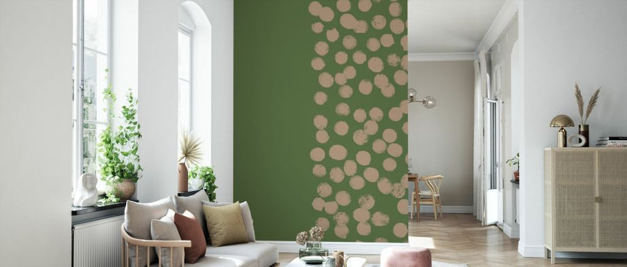 PHOTOWALL / Hunting Green with Dots (e330381)