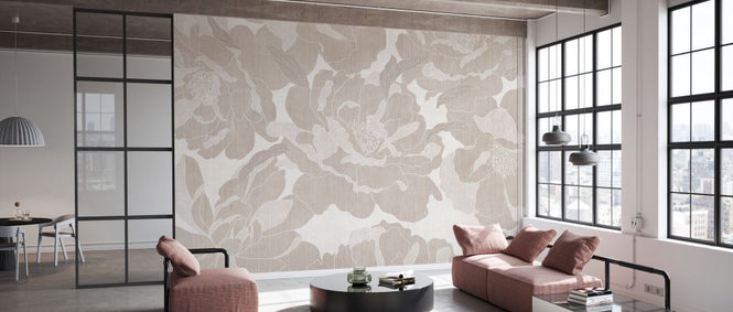 PHOTOWALL / Peonies Garden - Beige (e330468)