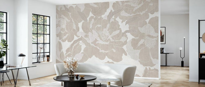 PHOTOWALL / Peonies Garden - Beige (e330468)