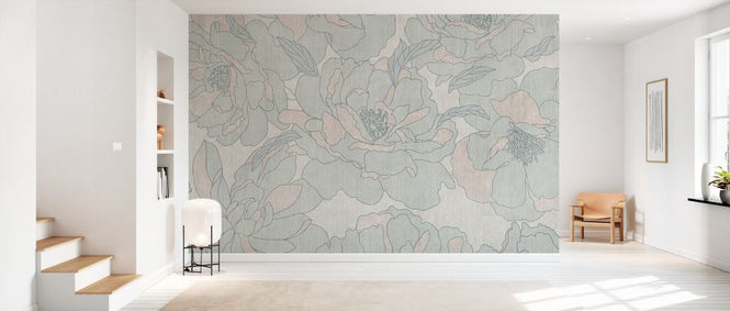 PHOTOWALL / Peonies Garden - Beige Pistachio (e330469)