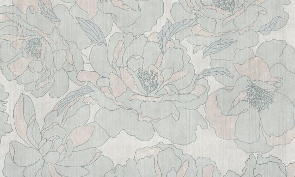 PHOTOWALL / Peonies Garden - Beige Pistachio (e330469)