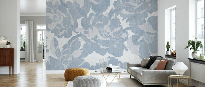 PHOTOWALL / Peonies Garden - Blue (e330470)