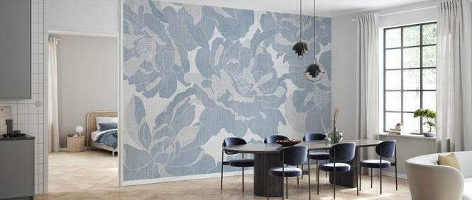 PHOTOWALL / Peonies Garden - Blue (e330470)