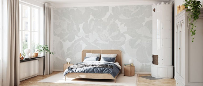 PHOTOWALL / Peonies Garden - Silvery (e330472)