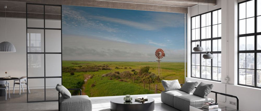 PHOTOWALL / Steppe with Windmill (e331478)