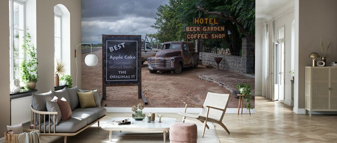 PHOTOWALL / Old Cars with Sign (e331526)