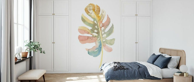 PHOTOWALL / Boho Tropical Leaf on White II (e330891)