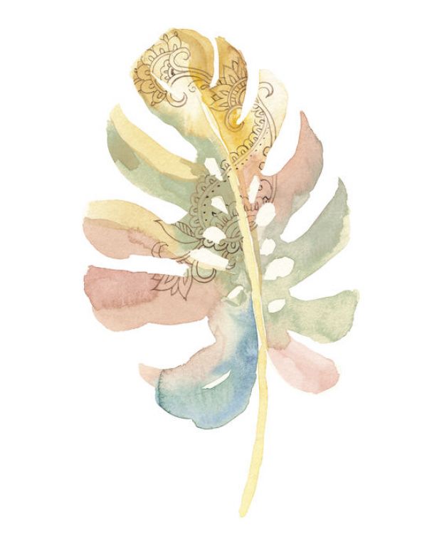 PHOTOWALL / Boho Tropical Leaf on White II (e330891)