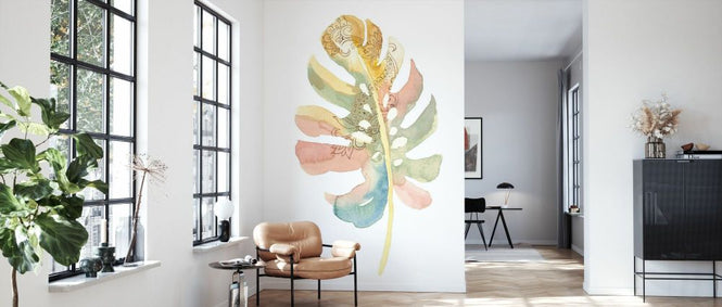 PHOTOWALL / Boho Tropical Leaf on White II (e330891)