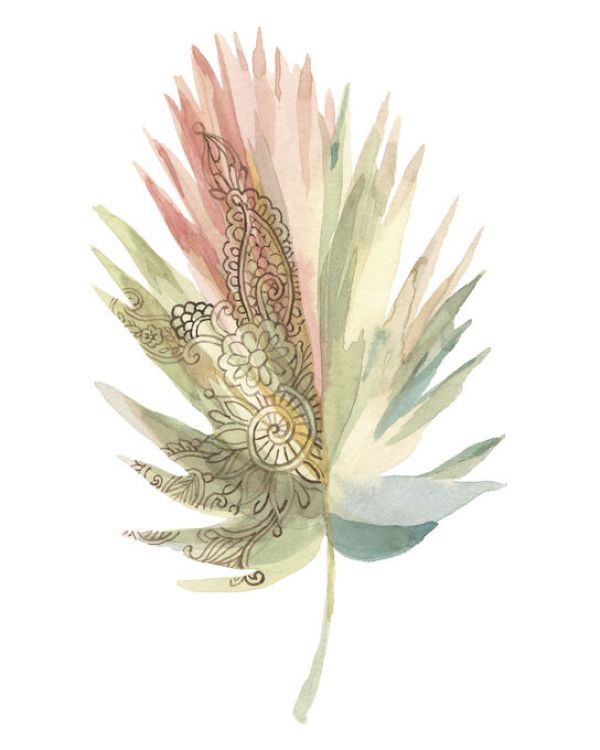 PHOTOWALL / Boho Tropical Leaf on White III (e330892)