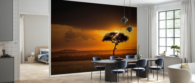 PHOTOWALL / Sunset Over Savanna with a Lone Tree II (e332118)