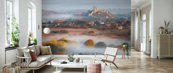 PHOTOWALL / Corfe Castle in Early Morning Mist (e331939)
