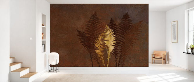 PHOTOWALL / Gold on Rust Ferns (e333197)