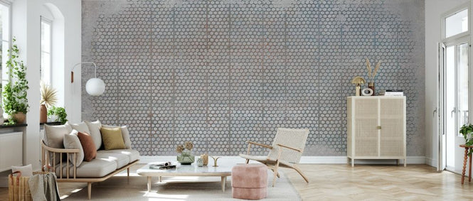 PHOTOWALL / Urban Archaeo Metal Grid Silver (e333226)