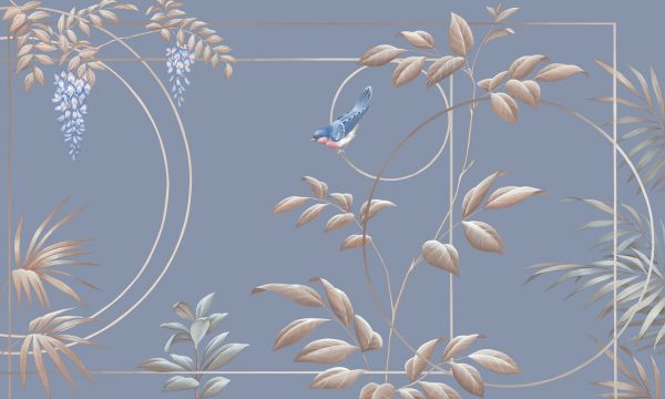 PHOTOWALL / Deco Leaves - Red Sea (e333858) | 輸入壁紙専門店 WALPA