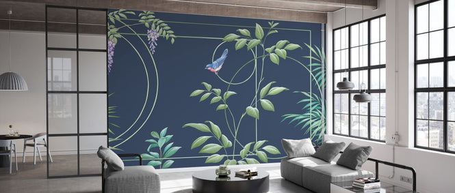 PHOTOWALL / Deco Leaves - Royal (e333859)