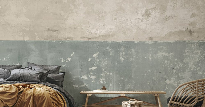 PHOTOWALL / Flaking Plaster Wall - Green (e334116)